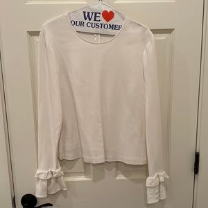 ALC white blouse with ruffle cuff detail